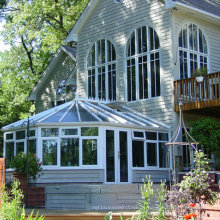 Aluminium unregelmäßiger geformter doppelter ausgeglichener Glasgarten Sunroom (FT-S)